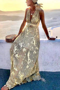 Regina® | Golden Sunset Stories V-neck maxi dress