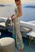 Regina® | Golden Sunset Stories V-neck maxi dress