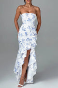 Lindsay® | Sexy off-shoulder maxi dress with a slim fit and irregular hem