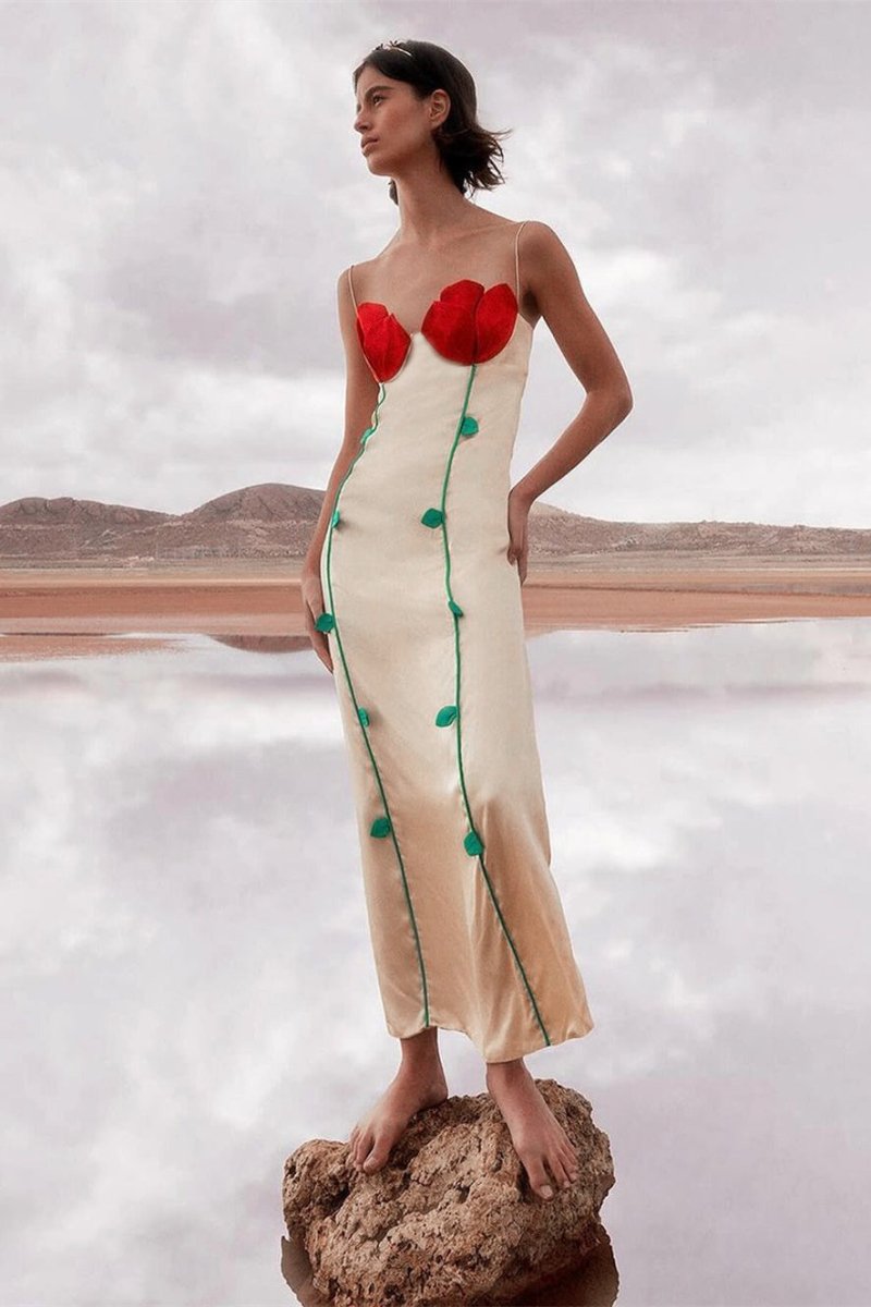 Sandra® | Detailed Maxi Dress With High Slit