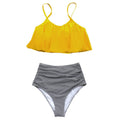 Kizkitza® | Bikini With Ruffled Top And High Waist Bikini Bottom