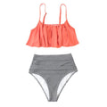 Kizkitza® | Bikini With Ruffled Top And High Waist Bikini Bottom