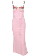 Leonor® | Midi dress with floral embroidery and laces