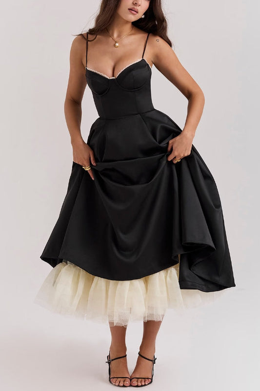 Lorraine® | Strapless V-neck sleeveless tutu maxi dress