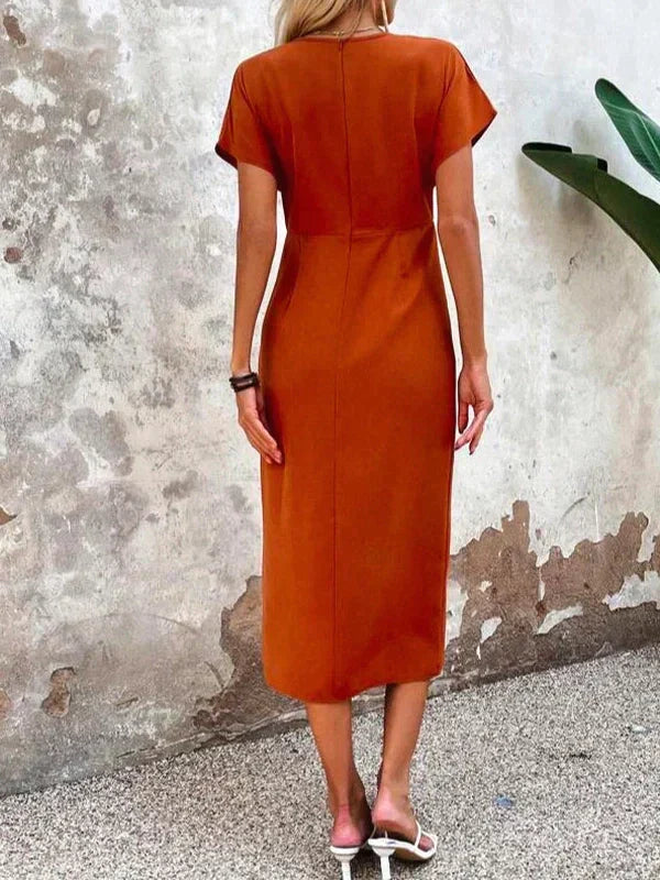 Abigail® | Chic midi dress with a V-neck