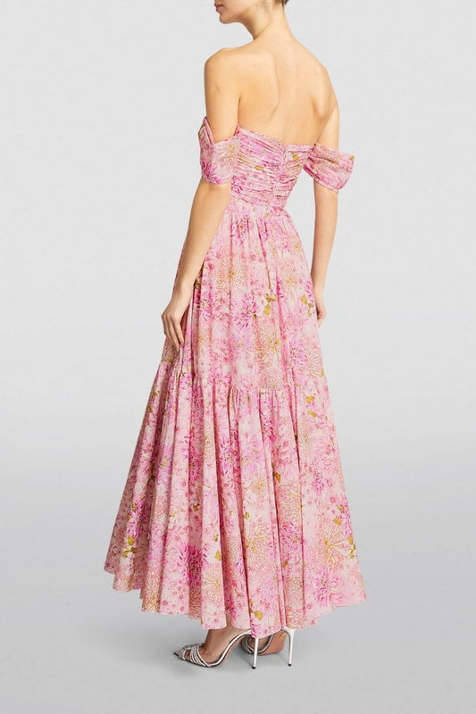 Karina® | Pleated midi dress with print