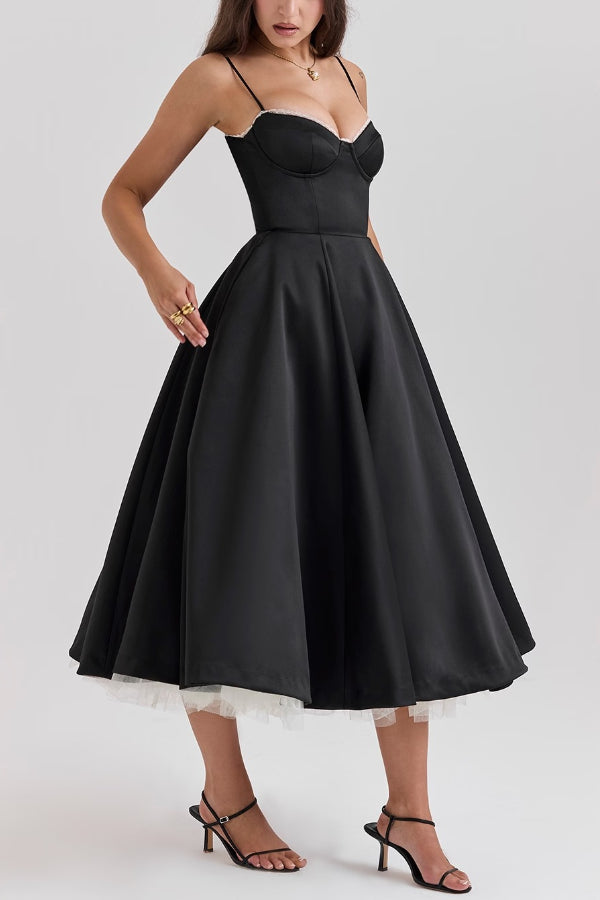 Lorraine® | Strapless V-neck sleeveless tutu maxi dress