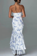 Lindsay® | Sexy off-shoulder maxi dress with a slim fit and irregular hem