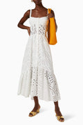 Belinda® | Embroidered Lace Midi Bustier Dress