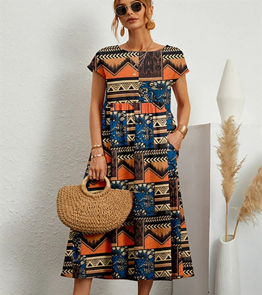Nicole® | Long Cotton Summer Dress, Elegant And Comfortable