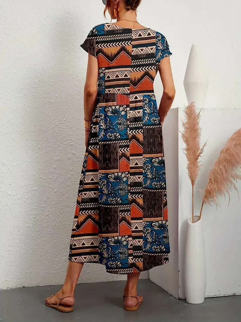 Nicole® | Long Cotton Summer Dress, Elegant And Comfortable