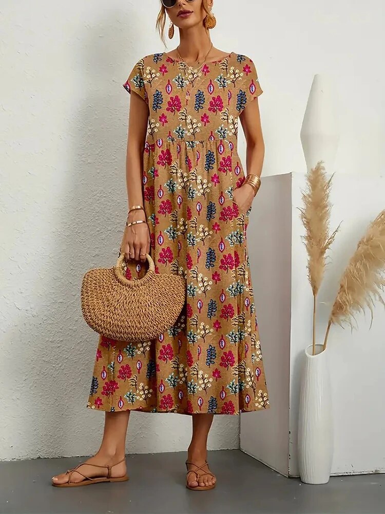 Nicole® | Long Cotton Summer Dress, Elegant And Comfortable