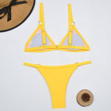 Thelma® | Two-Piece Bikini Swimsuit With Gold Metal Rings And Triangular Cups