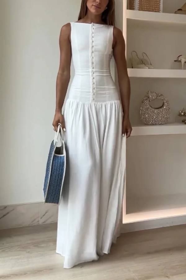 Alice® | Elegant sleeveless button dress