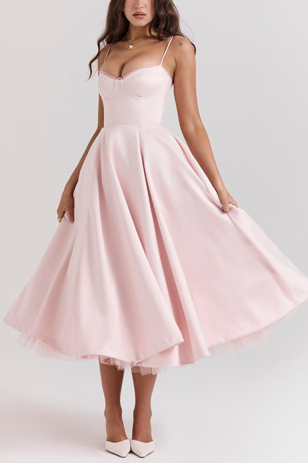 Lorraine® | Strapless V-neck sleeveless tutu maxi dress