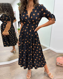 Soledad® | V-Neck Dress With Polka Dots
