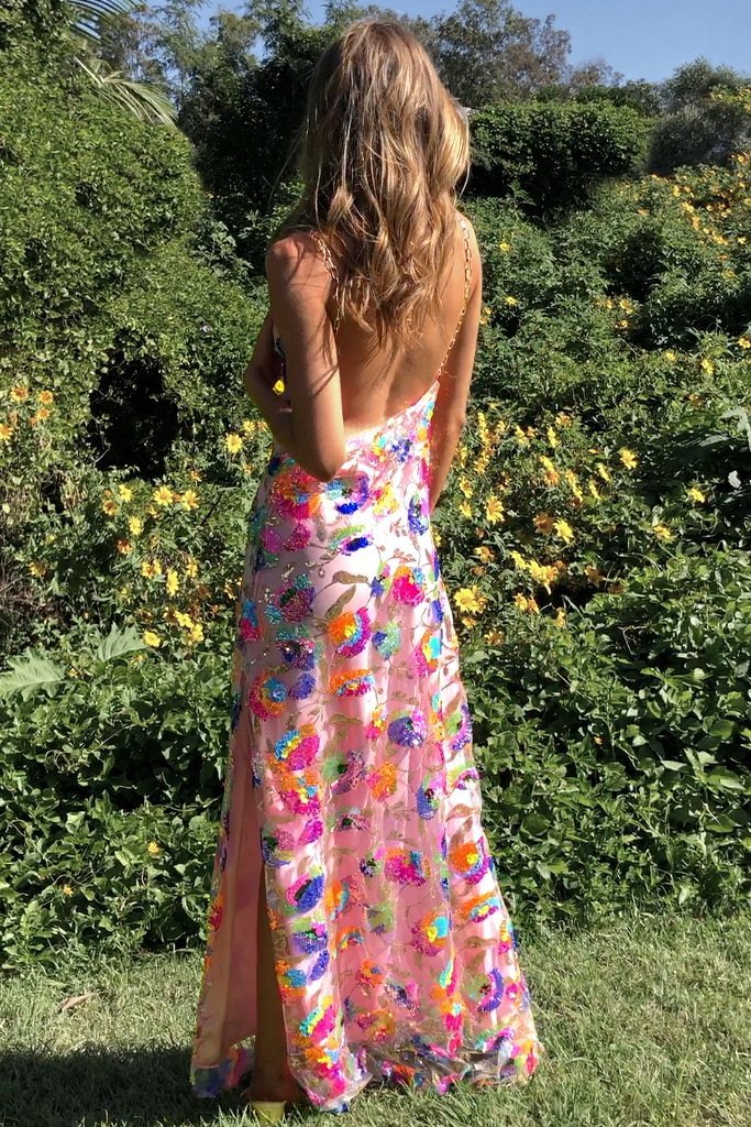 Alba® | Backless Maxi Dress With Sequin Embroidery