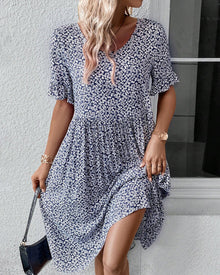 Matilde® | Elegant Round Neck Dress With Floral Print