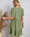 Adriana® | Vintage Dress With V-Neck & Lace Design