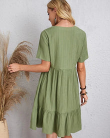 Adriana® | Vintage Dress With V-Neck & Lace Design