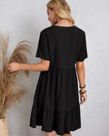 Adriana® | Vintage Dress With V-Neck & Lace Design