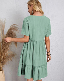Adriana® | Vintage Dress With V-Neck & Lace Design
