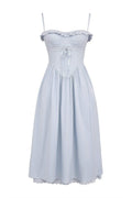 Clara® | Embroidered Lace Corset-Style Midi Dress