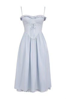 Clara® | Embroidered Lace Corset-Style Midi Dress