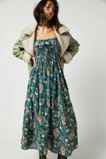 Ariadna® | Printed midi dress with ruched bodice and ruffles