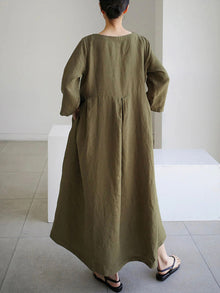 Isabel® | Loose linen dresses with side pockets