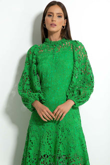 Florencia® | Flared Maxi Dress With Embroidered Lace