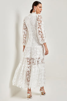 Florencia® | Flared Maxi Dress With Embroidered Lace