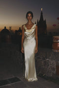 Tamara® | Cowlies Backless Satin Maxi Dress
