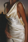Tamara® | Cowlies Backless Satin Maxi Dress