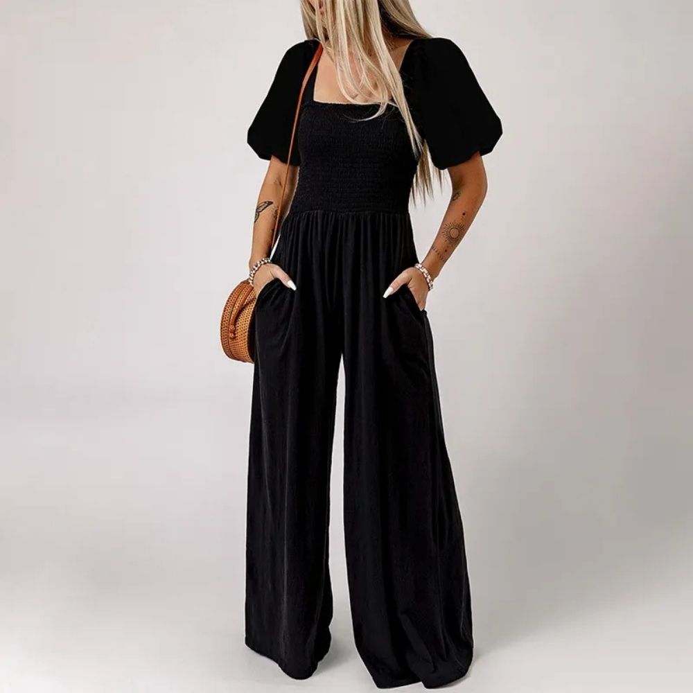 Hazel Square Neck Short Sleeve Jumpsuit