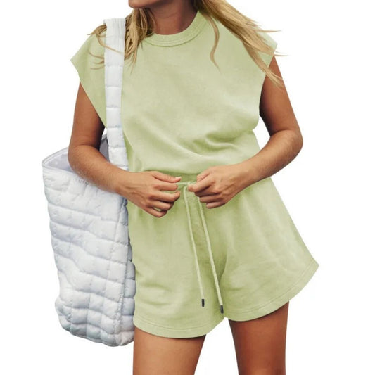 Lily Summer Backless Drawstring Shorts Jumpsuit