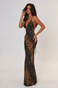 Maria Elena® | Printed slip maxi dress with open back