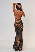 Maria Elena® | Printed slip maxi dress with open back