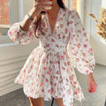 Emery® | Short floral dress with V-neck