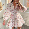 Emery® | Short floral dress with V-neck