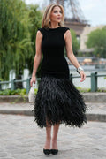 Wendy® | Backless Midi Dress In Knitted Fabric With Tassels