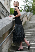 Wendy® | Backless Midi Dress In Knitted Fabric With Tassels