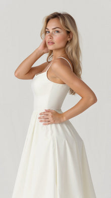 Mia® | Elegant Off-The-Shoulder Midi Dress