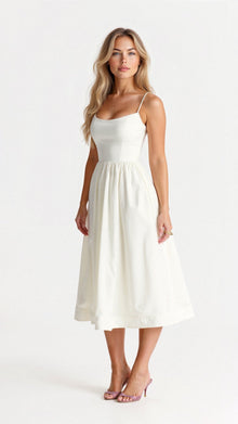Mia® | Elegant Off-The-Shoulder Midi Dress