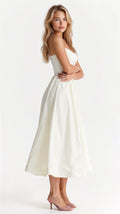 Mia® | Elegant Off-The-Shoulder Midi Dress