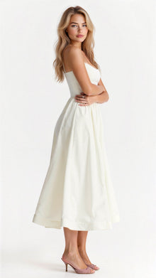Mia® | Elegant Off-The-Shoulder Midi Dress