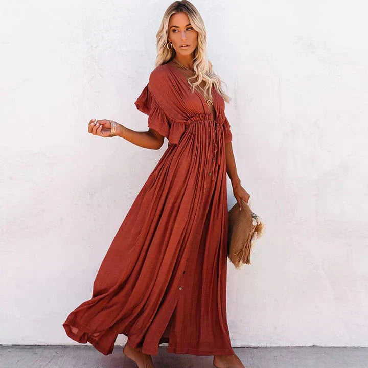 Eva® | Red long beach dress