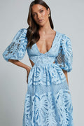 Susana® | Midi Dress With Cut-Outs And Lace Embroidery