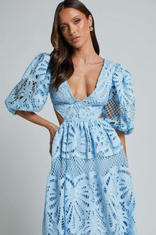 Susana® | Midi Dress With Cut-Outs And Lace Embroidery