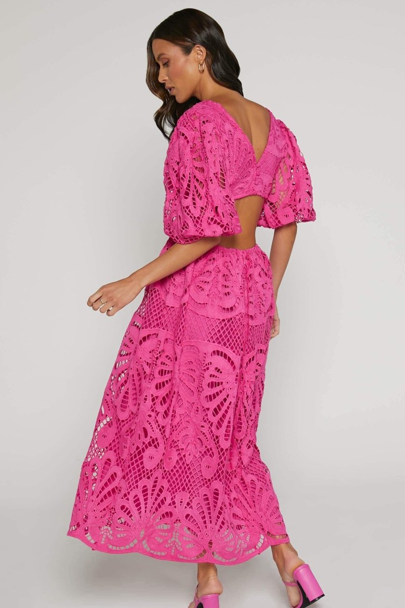 Susana® | Midi Dress With Cut-Outs And Lace Embroidery